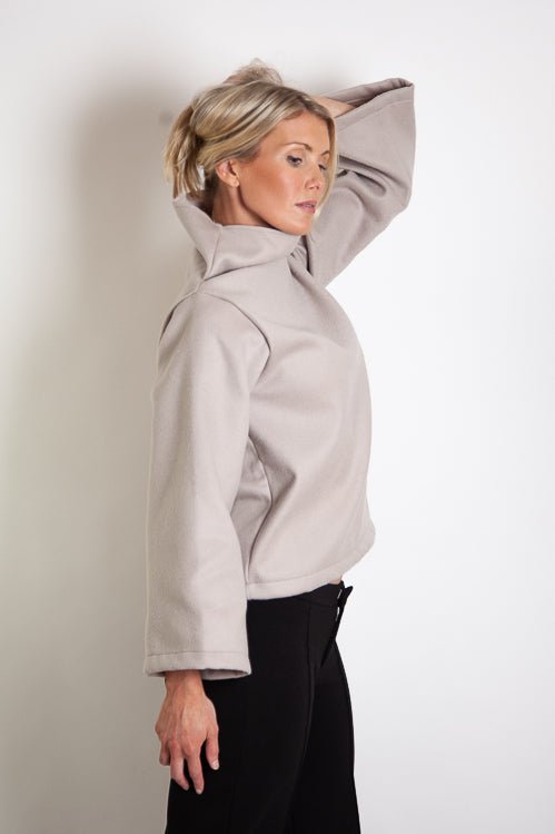 Tahli Jumper Straight Sleeves - Rose Ecru Wool Melton-Scout The Label-stride