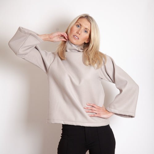 Tahli Jumper Straight Sleeves - Rose Ecru Wool Melton-Scout The Label-stride
