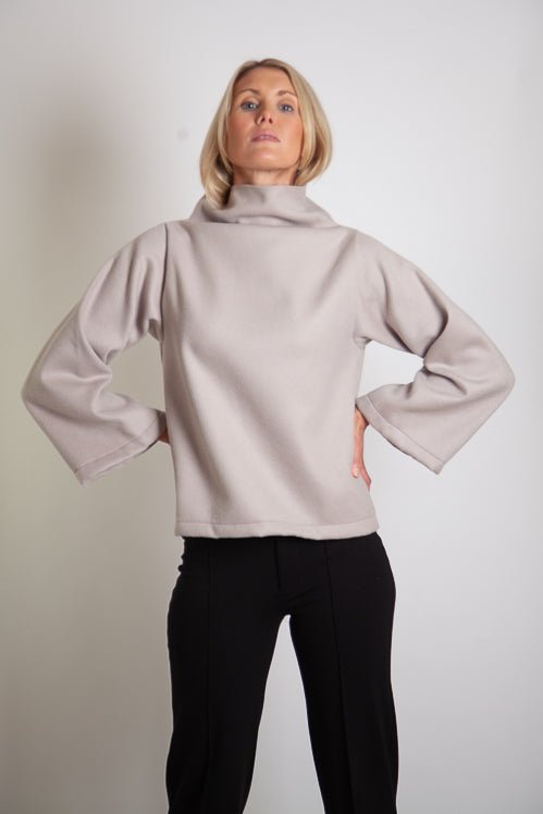 Tahli Jumper Straight Sleeves - Rose Ecru Wool Melton-Scout The Label-stride