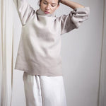 Tahli Jumper with Gathered Cuffs - Rose-Ecru Wool Melton-Scout The Label-stride