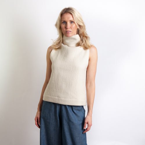 Tahli Top - Ecru Cotton Wool Mix Weave-Scout The Label-stride