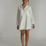 The Hemp Short Shirt Dress | White-Cloth & Co-stride
