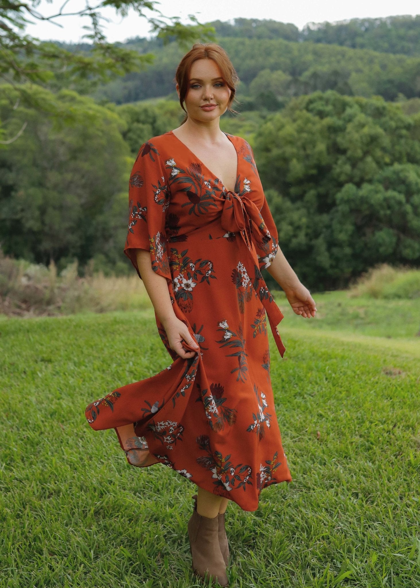 The Lost Wrap Dress Native Floral-Tasi Travels-stride