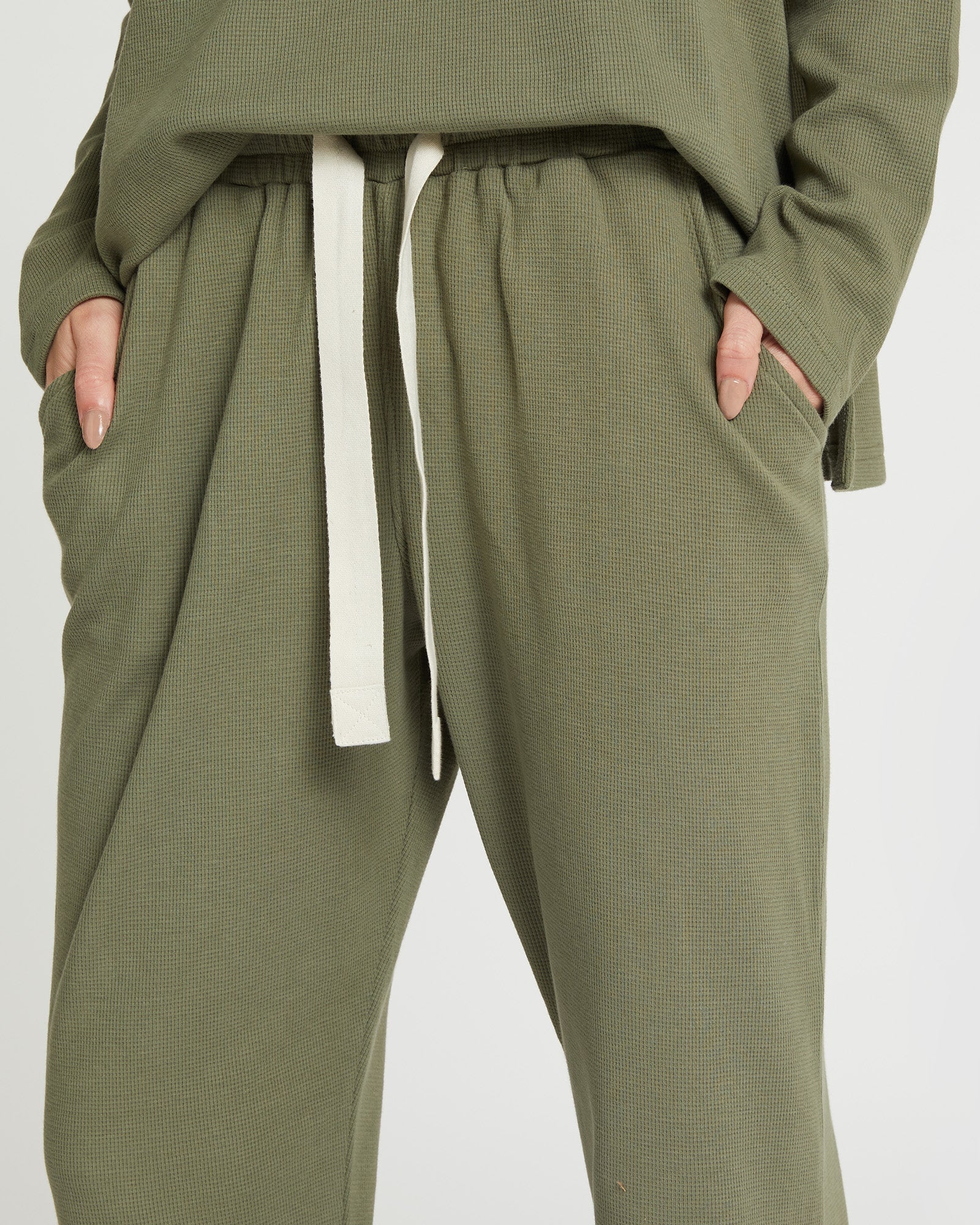 The Waffle Pant | Dusty Olive-Cloth & Co-stride