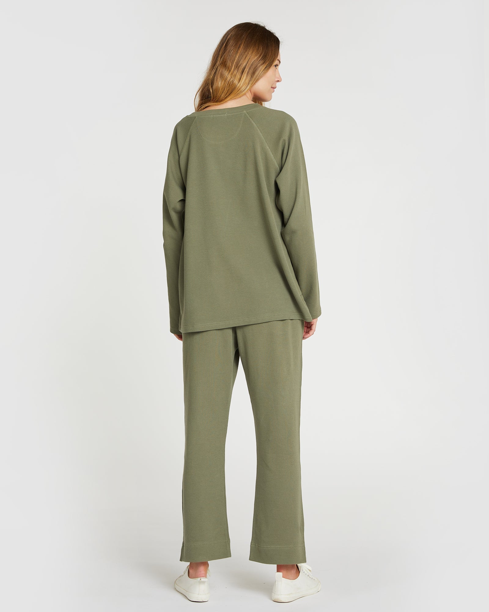 The Waffle Pant | Dusty Olive-Cloth & Co-stride