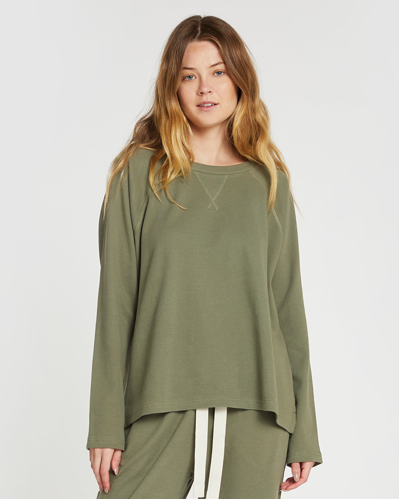 The Waffle Sweat | Dusty Olive-Cloth & Co-stride