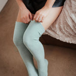 Thigh High Socks Mint-Lazy Girl Lingerie-stride
