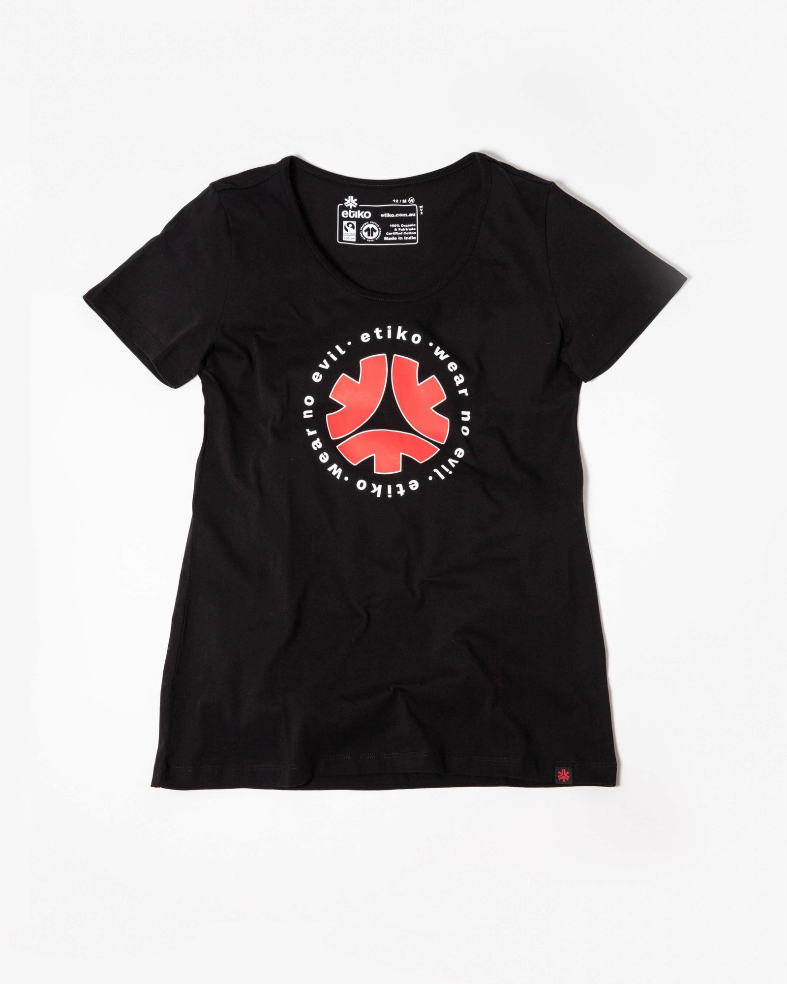 Tshirt Womens Wear No Evil 2 Organic Fairtrade-Etiko-stride