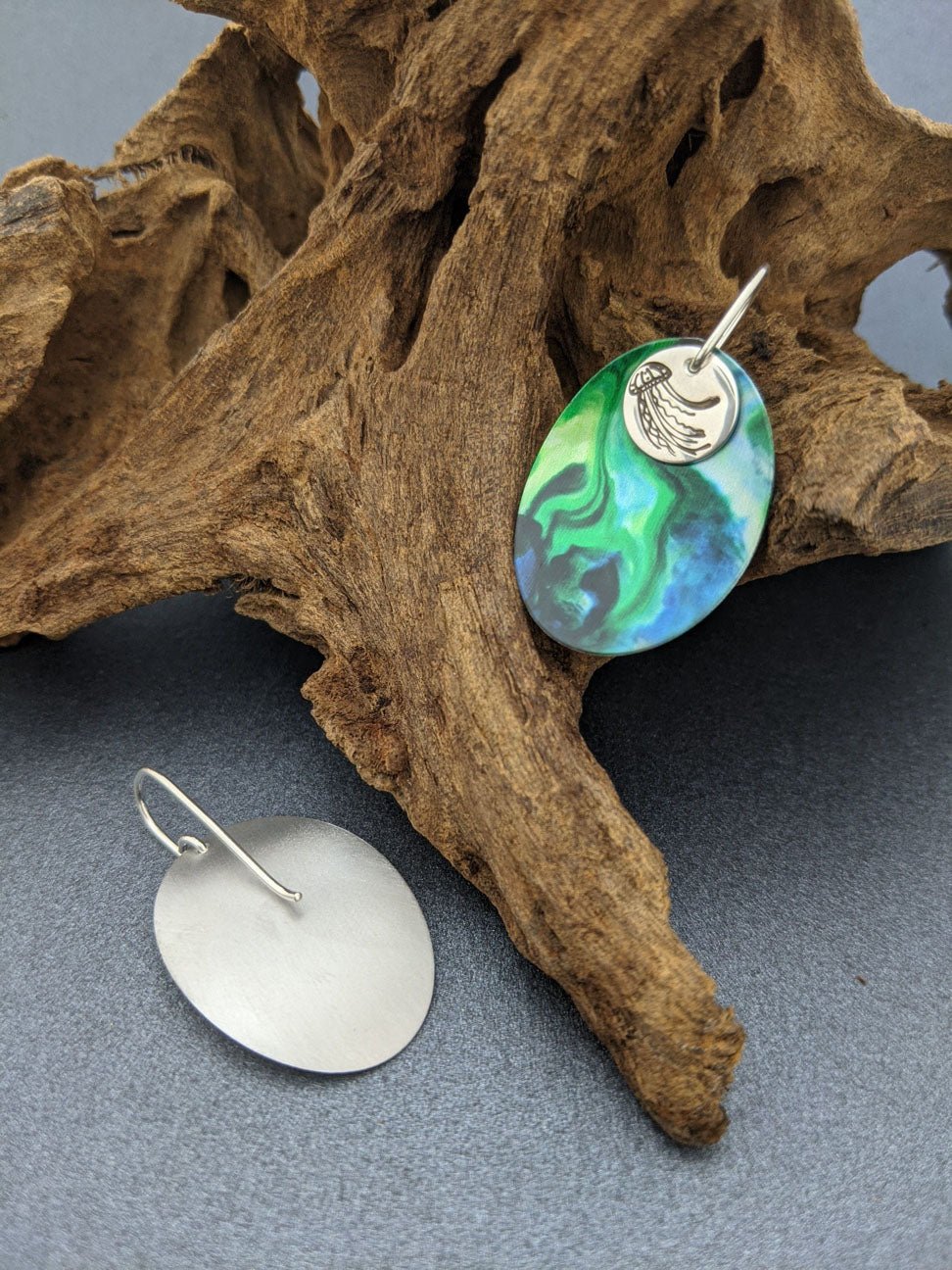 UNDER THE SEA - Jellyfish oval earrings-Erin K Jewellery-stride