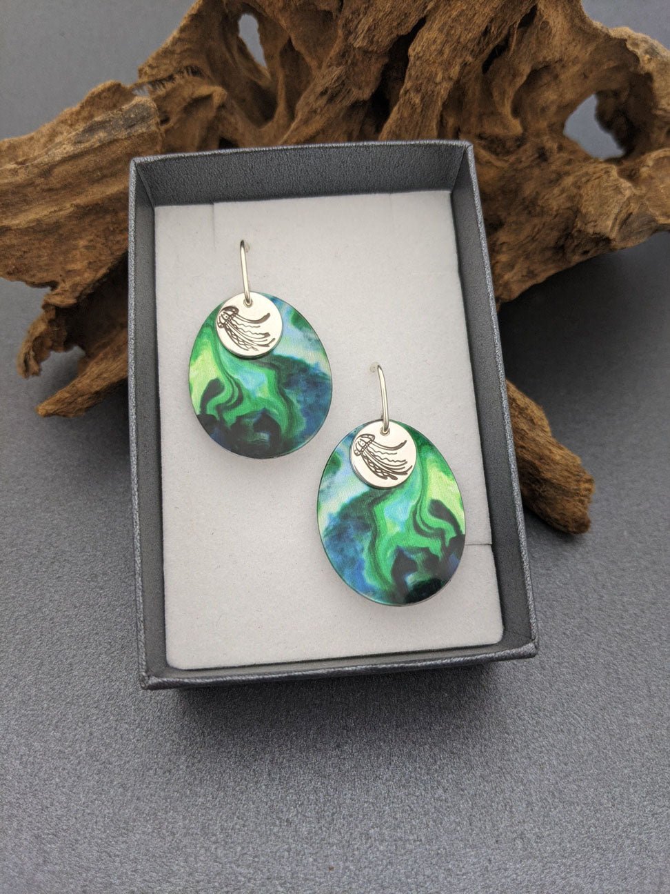 UNDER THE SEA - Jellyfish oval earrings-Erin K Jewellery-stride
