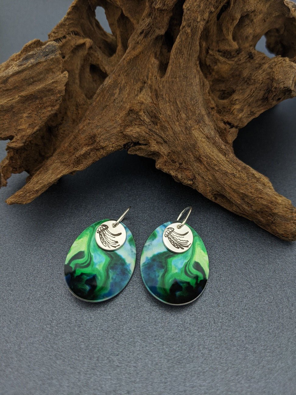 UNDER THE SEA - Jellyfish oval earrings-Erin K Jewellery-stride