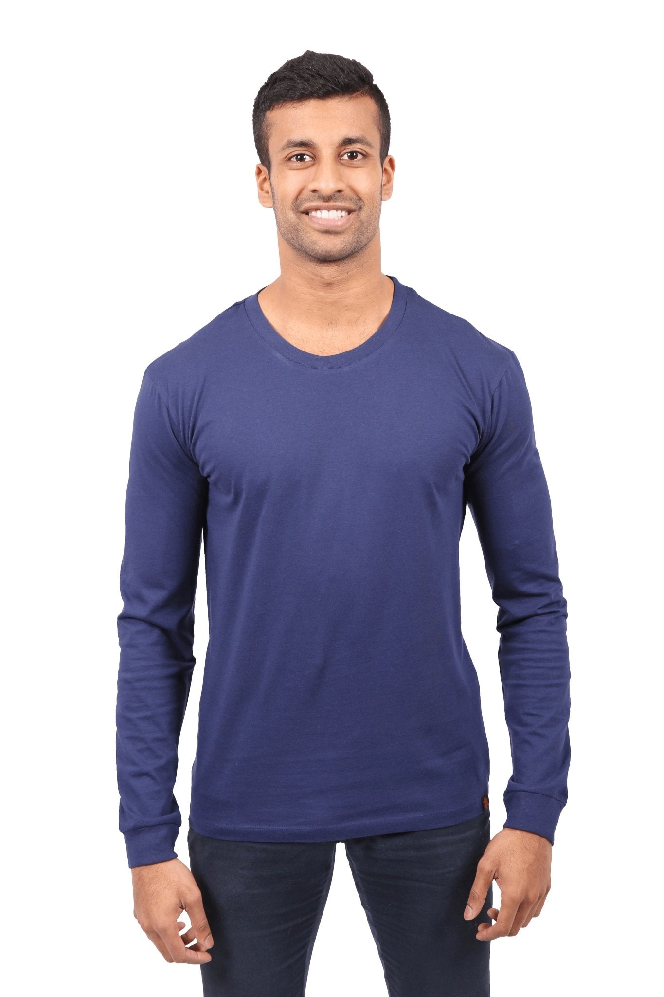 Unisex Navy Long Sleeve T-shirt Organic Fairtrade-Etiko-stride