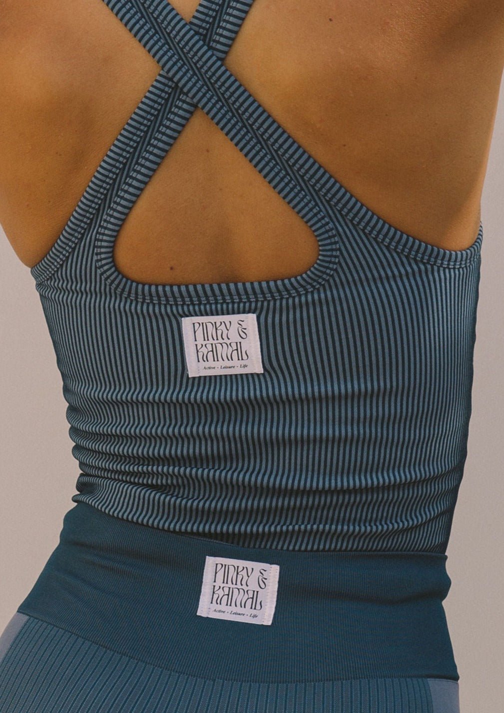 V-Neck Tank Top - Blue-Pinky & Kamal-stride
