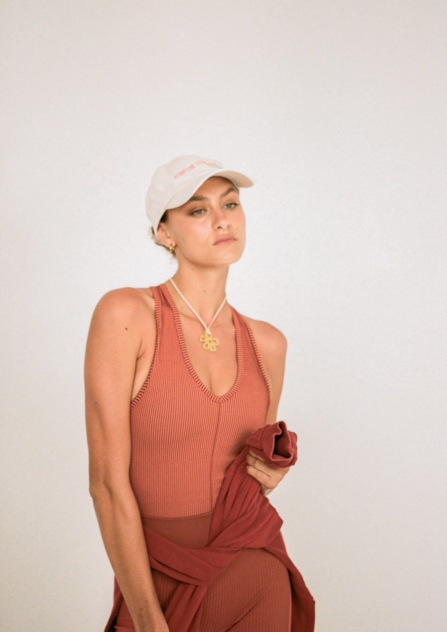 V-Neck Tank Top - Coral-Pinky & Kamal-stride