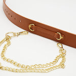 Vegan chain Belt // Tan + Gold (Unisex) (ALL Sizes)-Hope & Harvest-stride