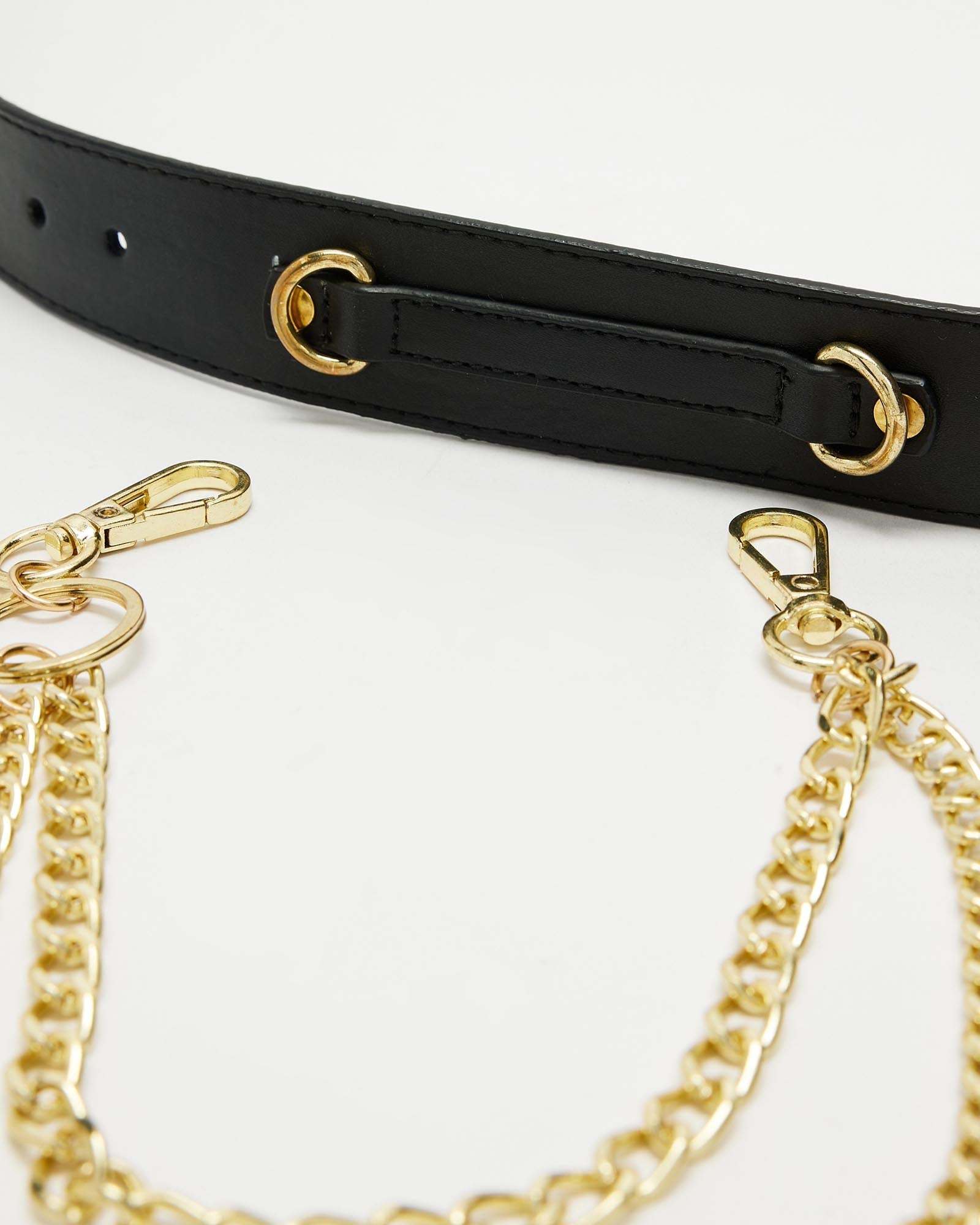 Vegan chain Belt // Tan + Gold (Unisex) (ALL Sizes)-Hope & Harvest-stride