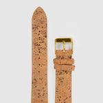 WATCH STRAP - NATURAL CORK LEATHER - GOLD BUCKLE | VEGAN-Mon Choux-stride