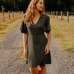 Wilder Wrap Dress Moss-tasi-travels-stride