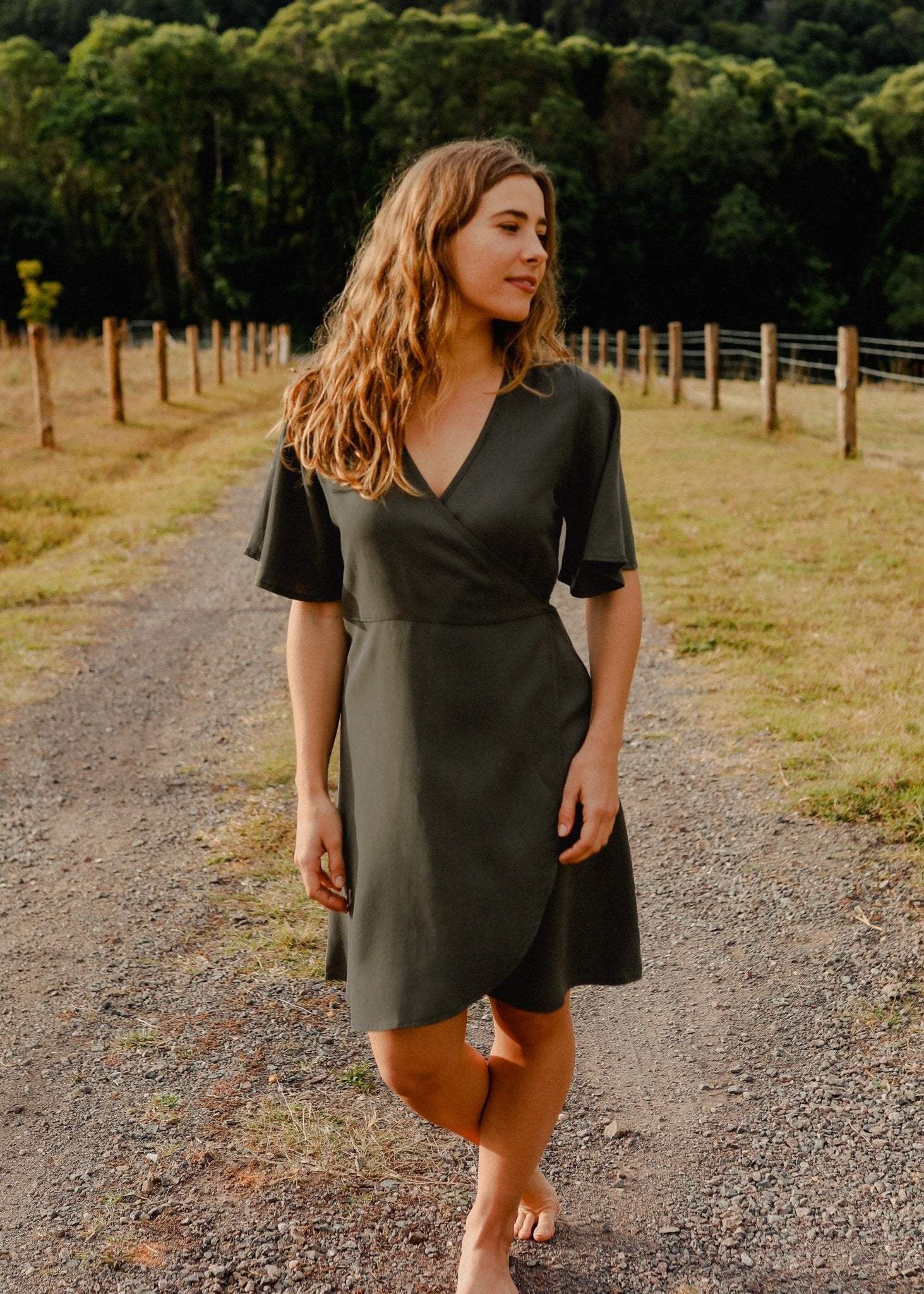 Wilder Wrap Dress Moss-tasi-travels-stride