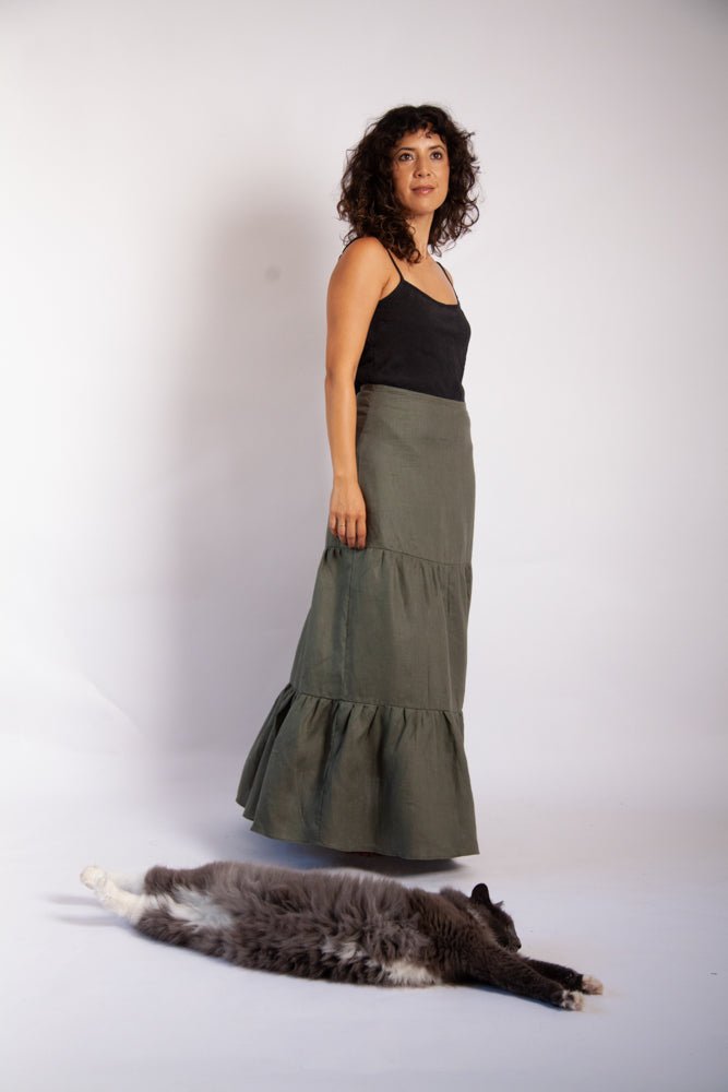 Willow Skirt - Sage Linen-Scout The Label-stride