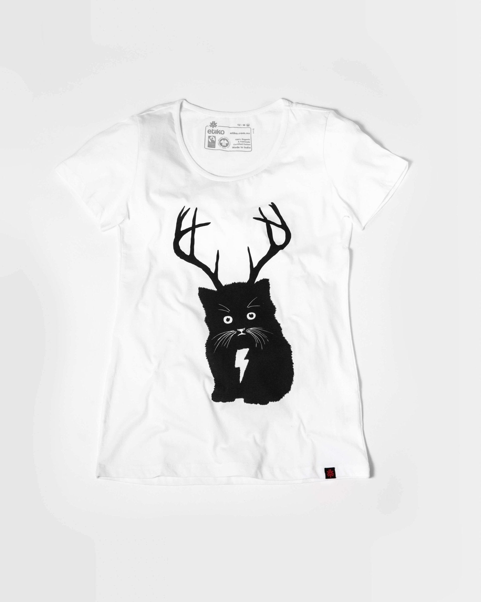 Women's Cat Tshirt Organic Fairtrade-Etiko-stride