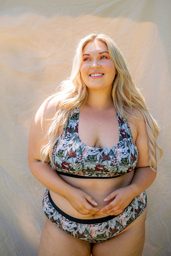 Women's Crop Top Bra - Spotted Gum-Peggy & Finn-stride