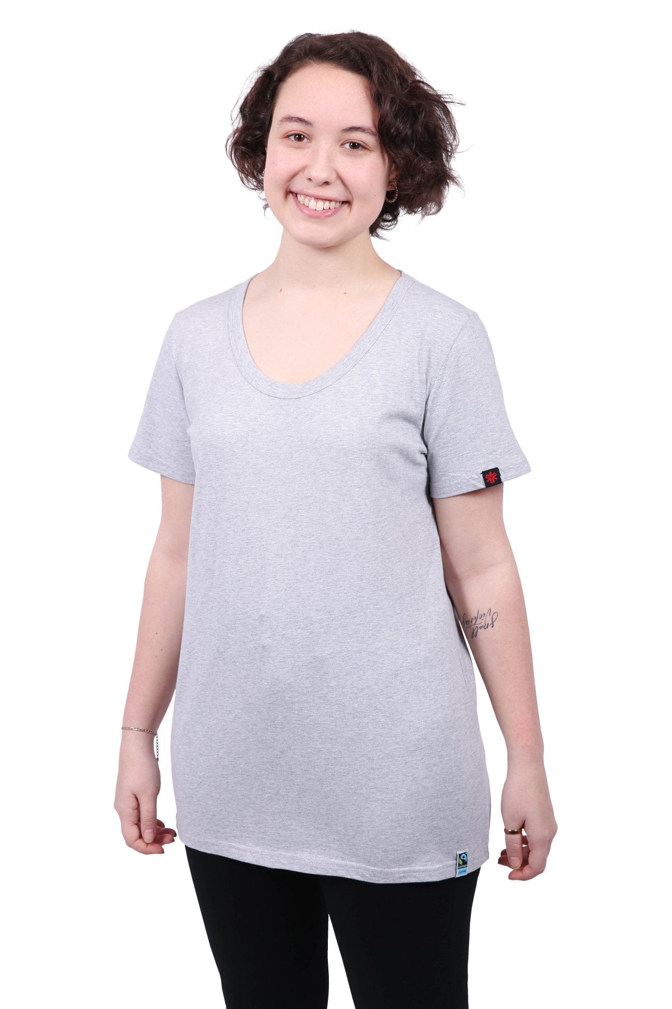 Womens Grey Marle Organic Fairtrade Tee-Etiko-stride