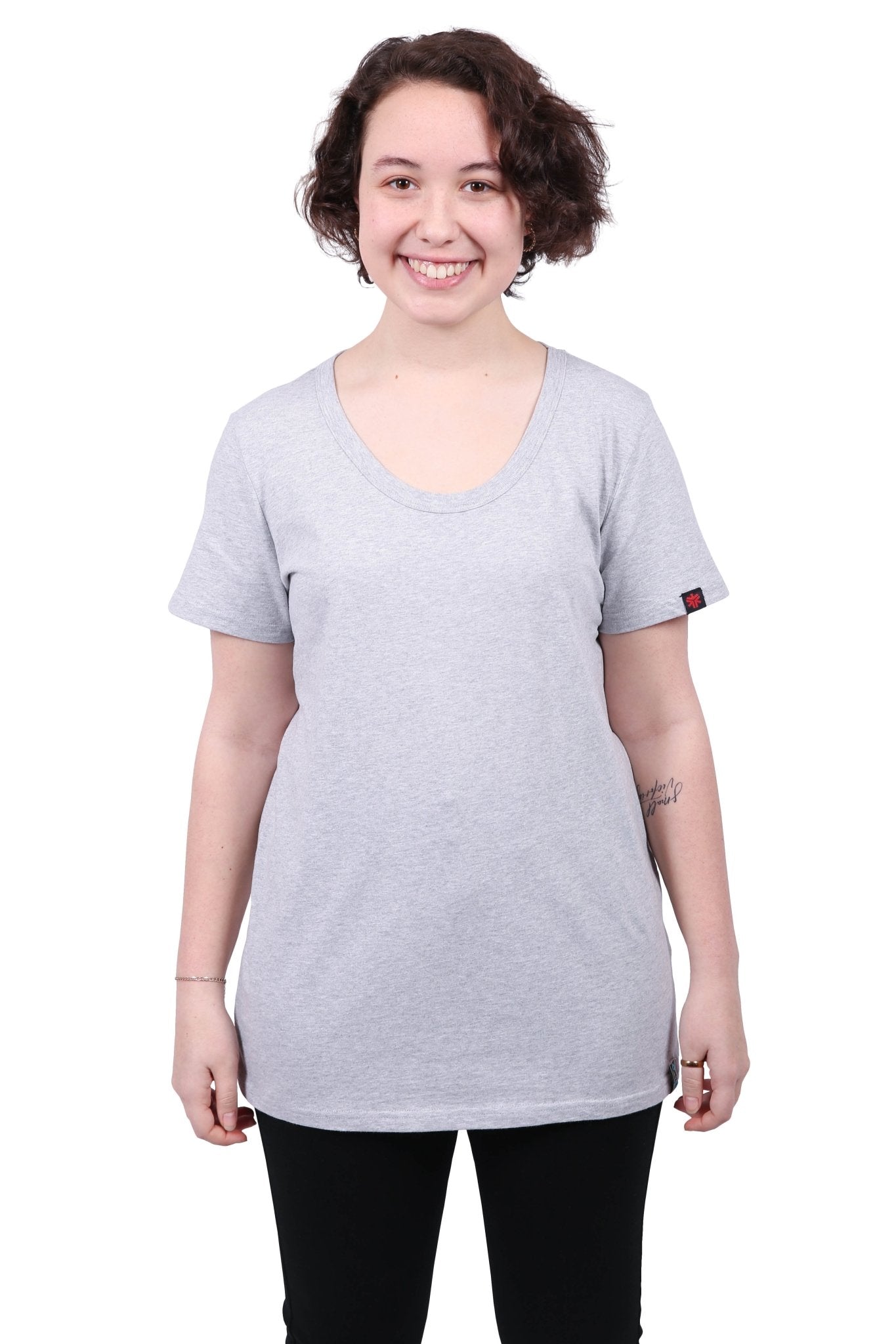 Womens Grey Marle Organic Fairtrade Tee-Etiko-stride