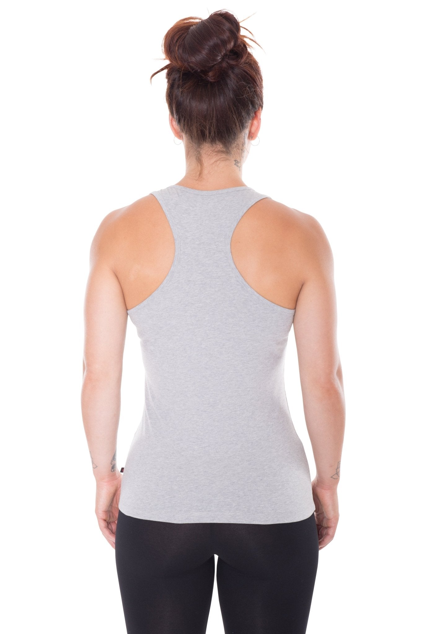 Women's Grey Racerback Singlet Organic Fairtrade-Etiko-stride