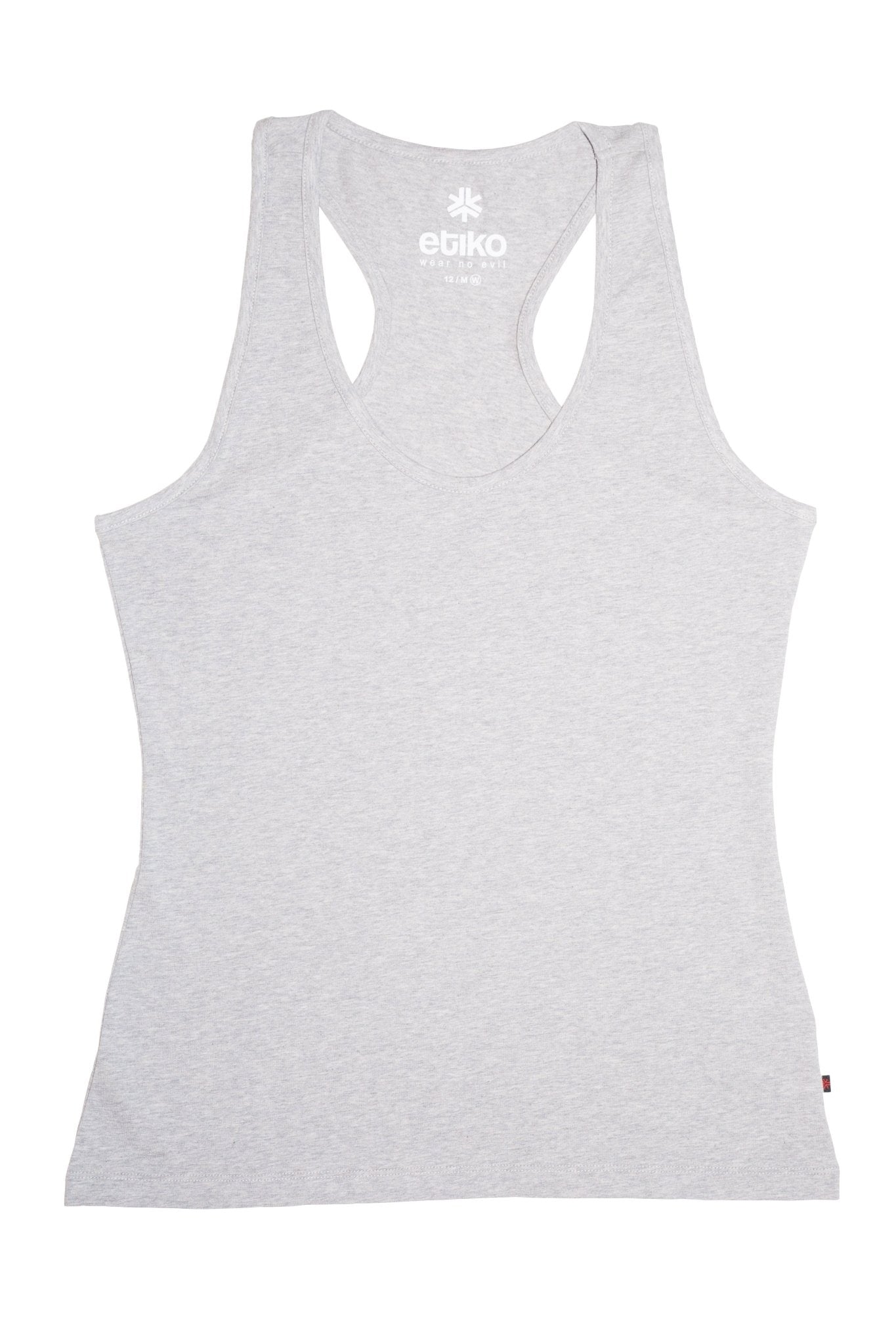 Women's Grey Racerback Singlet Organic Fairtrade-Etiko-stride