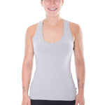 Women's Grey Racerback Singlet Organic Fairtrade-Etiko-stride