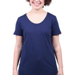 Womens Navy Organic Fairtrade Tee-Etiko-stride