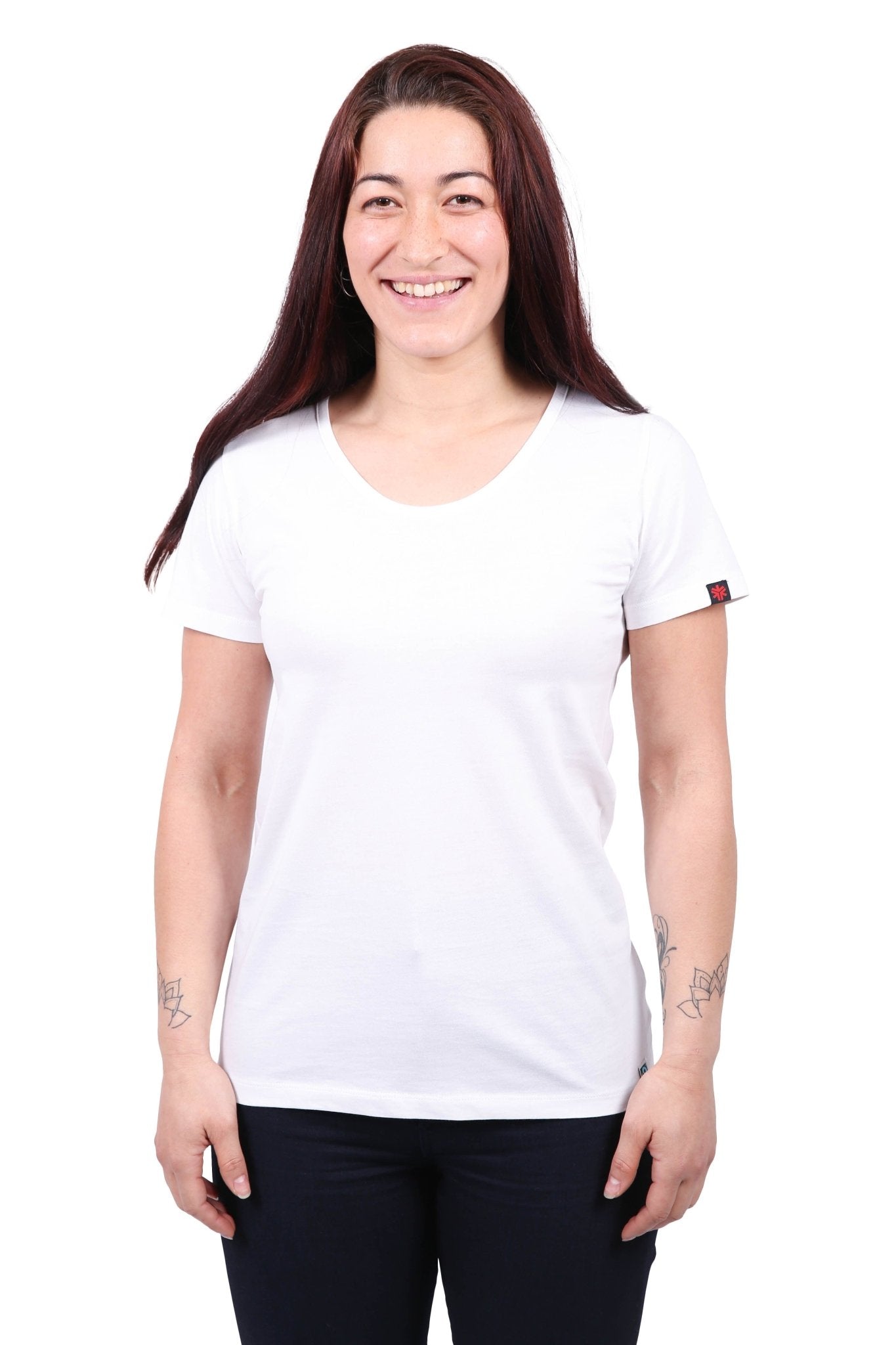 Womens White Organic Fairtrade Tee-Etiko-stride