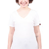Womens White V-Neck Organic Fairtrade Tee-Etiko-stride