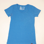 Round Neck T-shirt, Womens Blue Marle