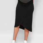 wrap skirt - black-Úton Matenity-stride