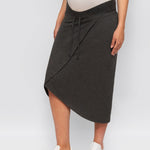 wrap skirt - charcoal-Úton Matenity-stride