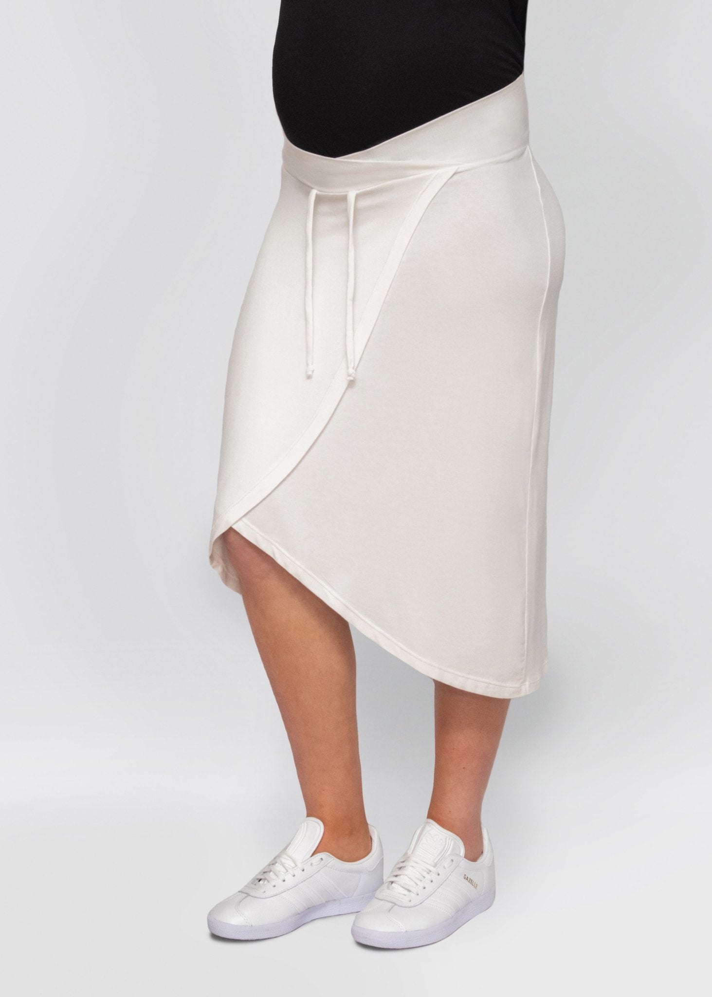wrap skirt - white-Úton Matenity-stride