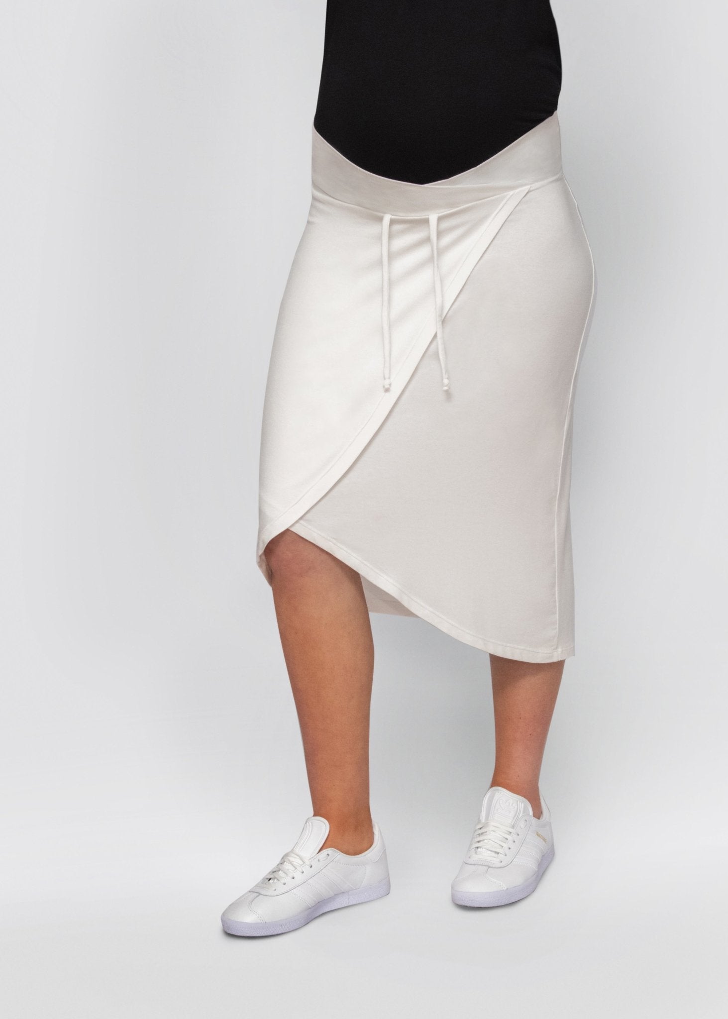 wrap skirt - white-Úton Matenity-stride