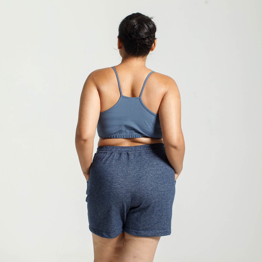 Yoga Crop Top | Dusky Blue-Dorsu-stride