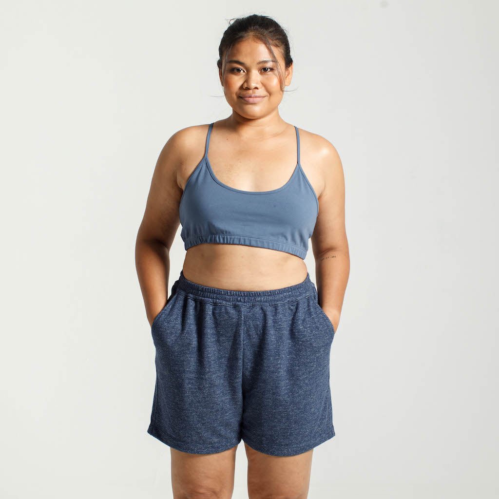 Yoga Crop Top | Dusky Blue-Dorsu-stride