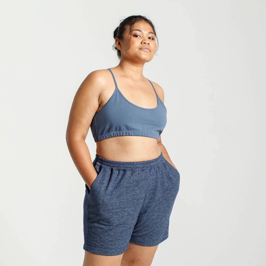 Yoga Crop Top | Dusky Blue-Dorsu-stride